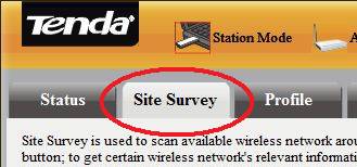 Tenda Utility, Site Survey